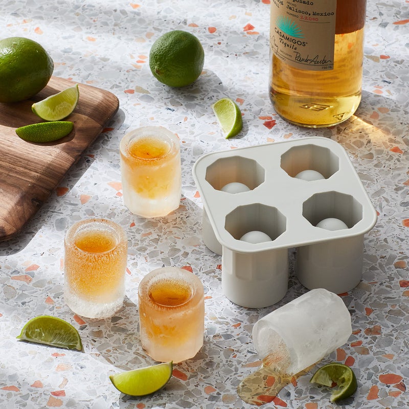 Houdini Shot Glass Ice Mold, Makes 4 Frozen Shot Glasses, Gray - Image 3